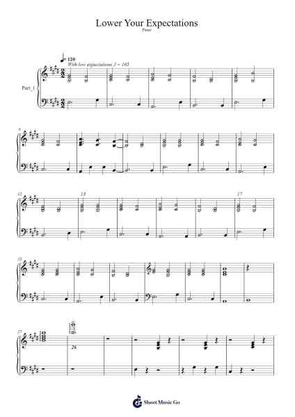 Lower Your Expectations Sheet Music by Bo Burnham-Arr.Gemgene