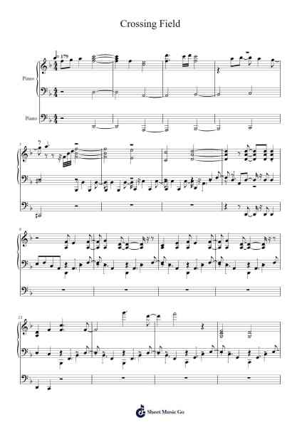 Crossing Field Sheet Music by LiSA-Arr.Leaglan Piersmar