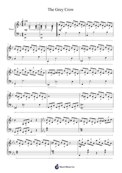 The Grey Crow Sheet Music by David Fenn-Arr.Louhal