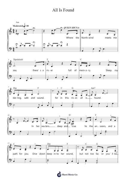 All Is Found Sheet Music by Evan Rachel Wood-Arr.Yersing