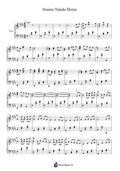 Itsumo Nando Demo Sheet Music by 木村 弓-Arr.Maudfox Mikejames