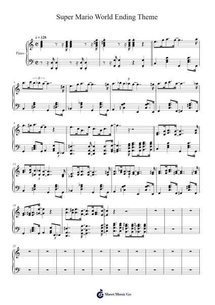 Super Mario World Ending Theme Sheet Music by Koji Kondo-Arr.Otnold