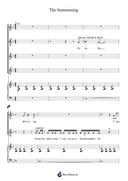 The Summoning Sheet Music by Jeff Blim-Arr.Roxantab Mushaw