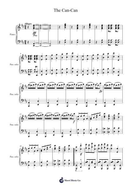 The Can-Can Sheet Music by Jacques Offenbach-Arr.Rusmike Hudje