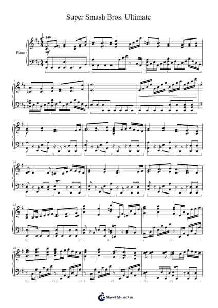 Super Smash Bros. Ultimate - Epic Piano arrangement Sheet Music by Hideki Sakamoto-Arr.Hulstone Lilsper