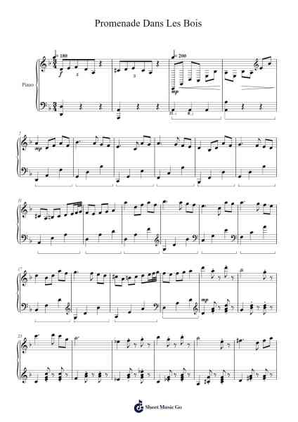 Promenade Dans Les Bois Sheet Music by Richard Clayderman-Arr.Montbrook