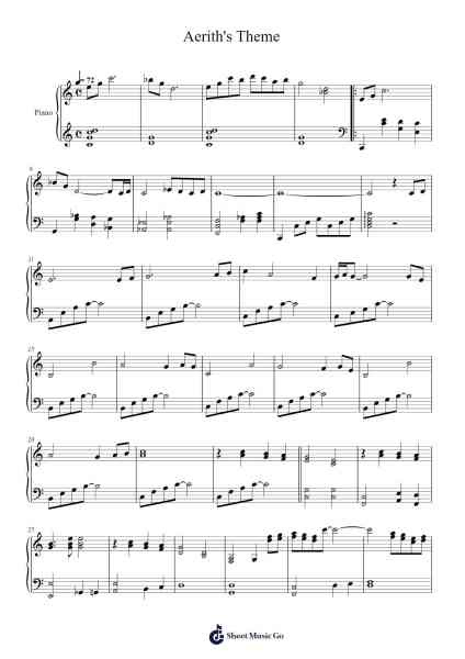 Aerith's Theme Sheet Music by -Arr.Peathew Odeshua