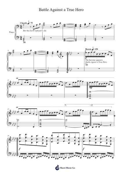 Battle Against a True Hero Sheet Music by Toby Fox-Arr.Rusmike Hudje