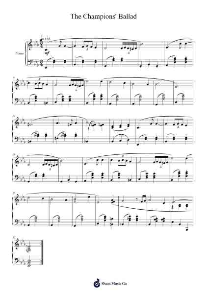 The Champions' Ballad Sheet Music by Masaya Kuzume/Yasuaki Iwata/Manaka Kataoka-Arr.Billel Samry