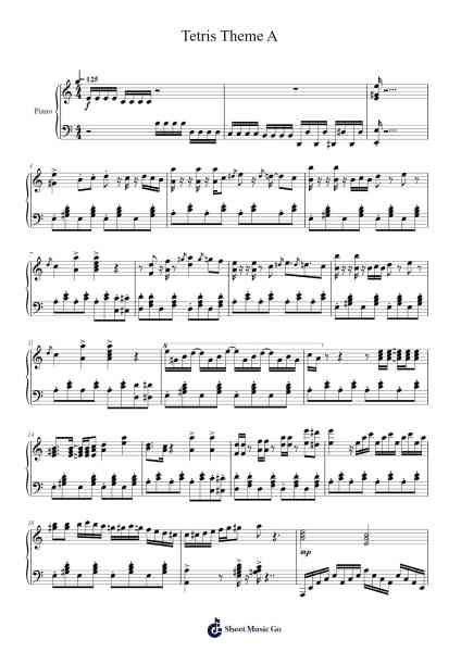 Tetris Theme A Sheet Music by Misc Computer Games-Arr.Rodblair