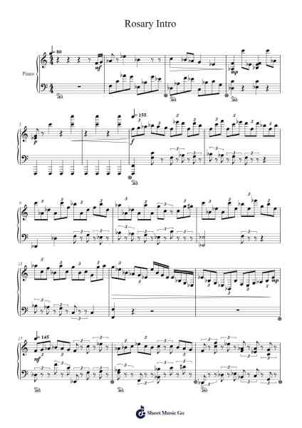 Rosary Intro Sheet Music by Mili-Arr.Jersoon
