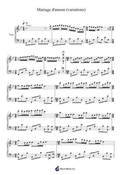 Mariage d'amour (variations) Sheet Music by Jeremy Chan-Arr.Rodblair
