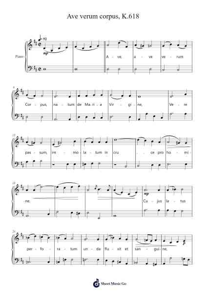 Ave verum corpus, K.618 Sheet Music by Wolfgang Amadeus Mozart-Arr.Kawar Rusfrank