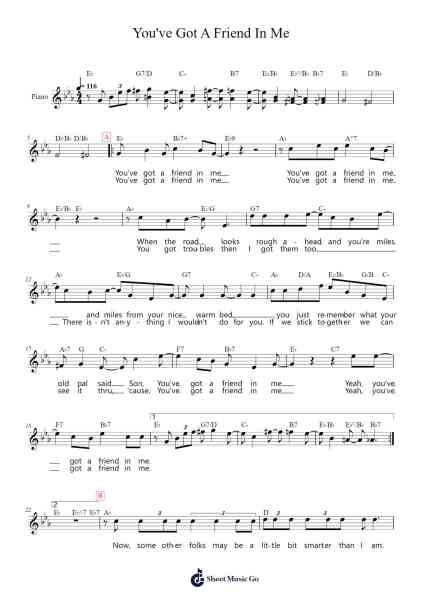 You've Got A Friend In Me Sheet Music by Randy Newman-Arr.Pubey
