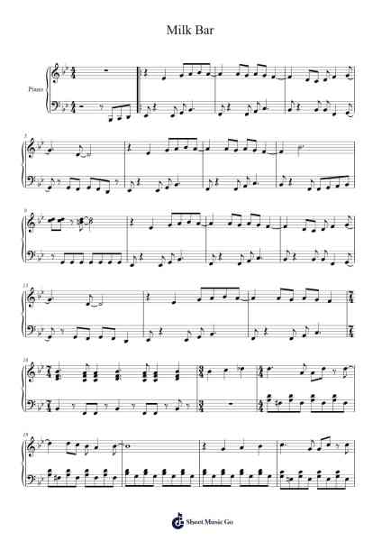 Milk Bar Sheet Music by Koji Kondo-Arr.Dekes