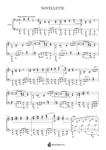 NOVELLETTE Sheet Music by Robert Schumann-Arr.Doyvan Kipholmes