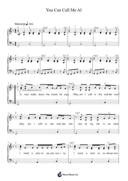 You Can Call Me Al Sheet Music by Paul Simon-Arr.Orence
