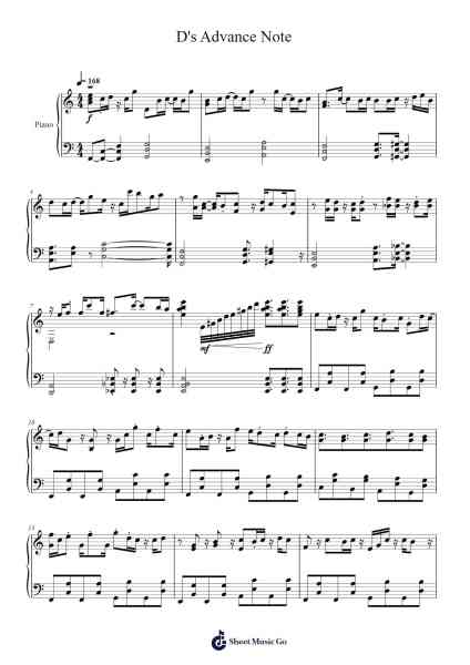 D's Advance Note Sheet Music by Barddrew-Arr.Sywatt
