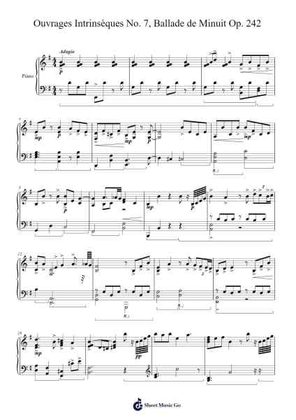 Ouvrages Intrinsèques No. 7, Ballade de Minuit Op. 242 Sheet Music by Manlass-Arr.Louann Bonpe