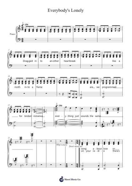 Everybody's Lonely Sheet Music by Jukebox the Ghost-Arr.Diapenn