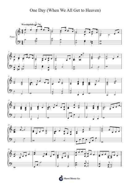 One Day (When We All Get to Heaven) Sheet Music by Matt Redman/Beth Redman/Leonard Jarman-Arr.Lesvien Billjay