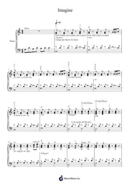 Imagine Sheet Music by John Lennon-Arr.Oisenwoolf