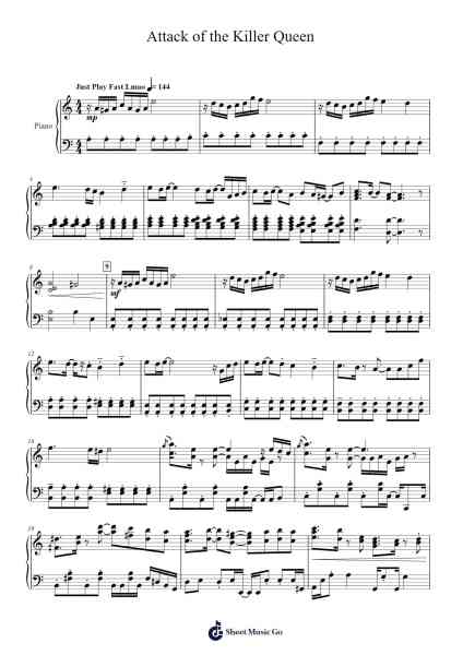 Attack of the Killer Queen Sheet Music by Toby Fox/Lena Raine/Marcy Nabors-Arr.Wildeh Francesgrace