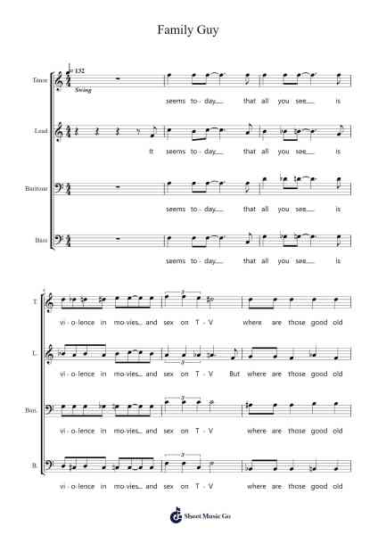 Family Guy Sheet Music by limegreenfury-Arr.Boycegold