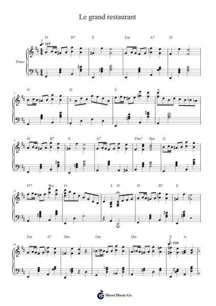 Le grand restaurant Sheet Music by Jean Marion-Arr.Eyer