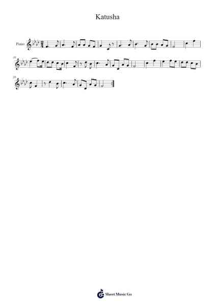 Katusha Sheet Music by M. Blantera-Arr.Wyann Ianli