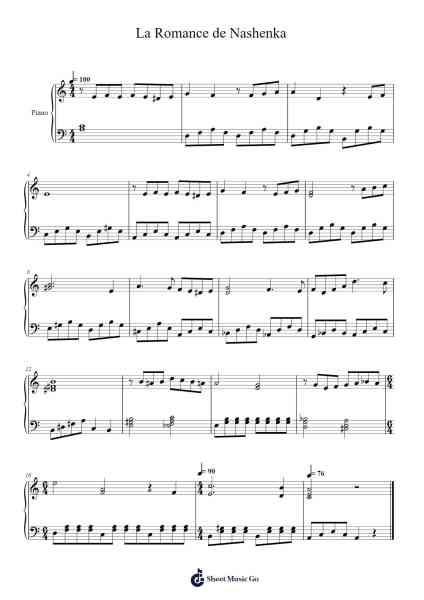 La Romance de Nashenka Sheet Music by Andrei Petrov-Arr.Blyxine Cojane