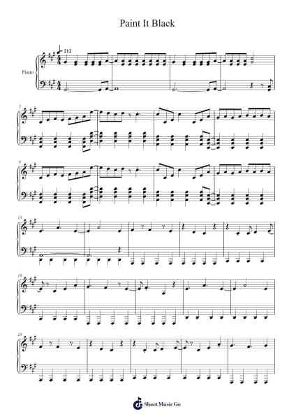 Paint It Black Sheet Music by The Rolling Stones-Arr.Joanreade Annlus