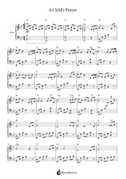 A Child's Prayer Sheet Music by Janice Kapp Perry-Arr.Blithephne