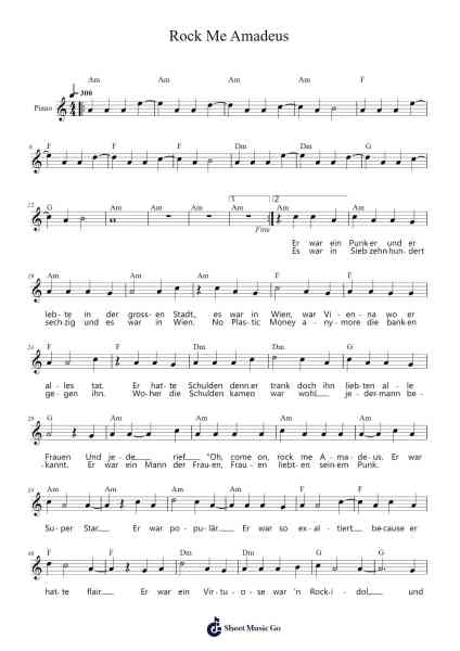 Rock Me Amadeus Sheet Music by Falco-Arr.Cotphrey