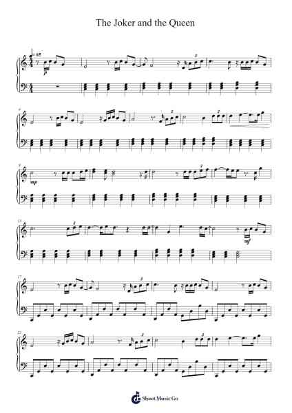 The Joker and the Queen Sheet Music by Ed Sheeran/Taylor Swift-Arr.Yuledawn