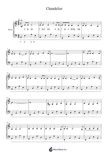 Chandelier 樂譜由 Sia - 編曲 Quenram