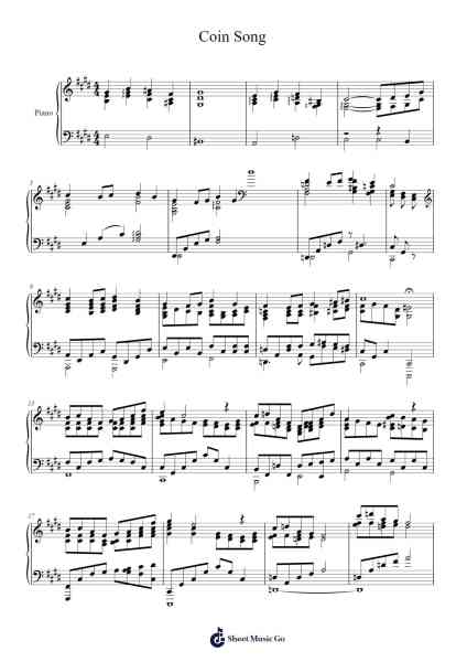 Coin Song Sheet Music by Nobuo Uematsu-Arr.Viriah