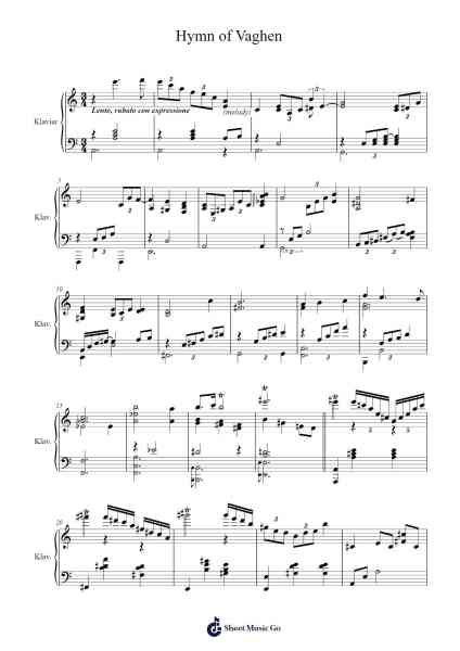 Hymn of Vaghen Sheet Music by Inon Zur-Arr.Vanlett Hudrey