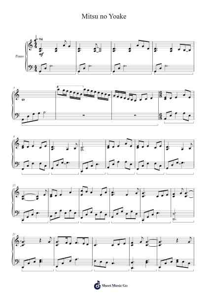 Mitsu no Yoake Sheet Music by Akino Arai-Arr.Dysaul Beaze