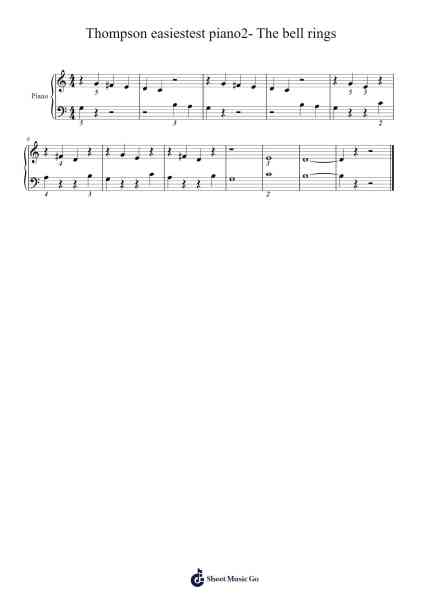Thompson easiestest piano2- The bell rings Sheet Music by John Thompson-Arr.Derion