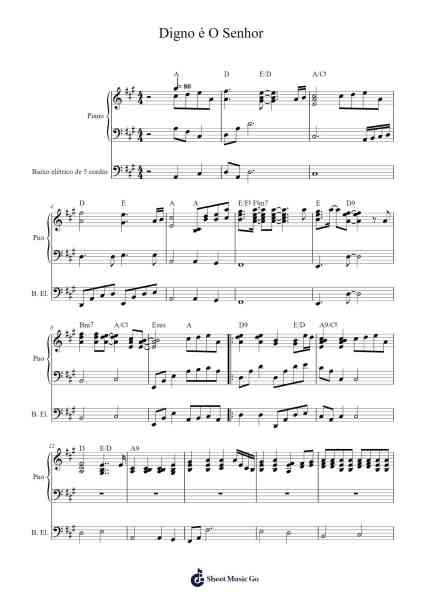 Digno é O Senhor Sheet Music by -Arr.Kayrist