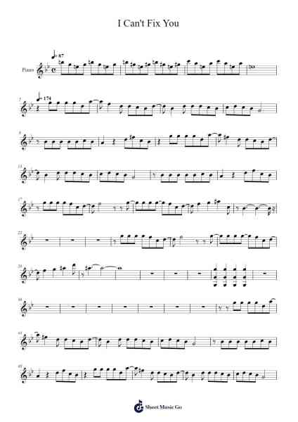 I Can't Fix You Sheet Music by The Living Tombstone-Arr.Rebar Mulin