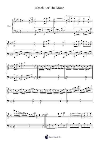 Reach for the Moon, Immortal Smoke Sheet Music by ZUN-Arr.Adnia