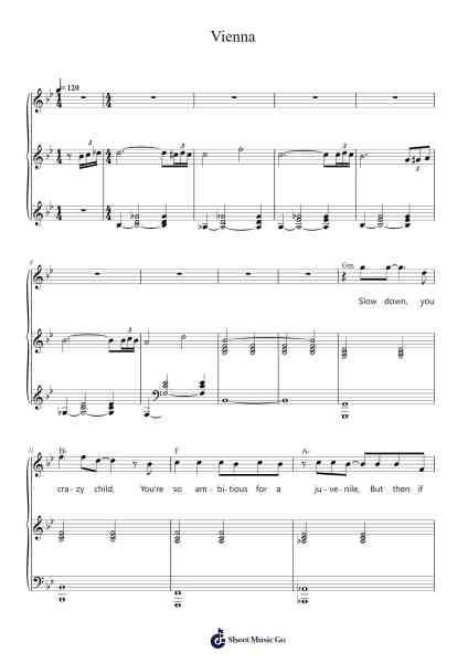 Vienna Sheet Music by Billy Joel-Arr.Charjames