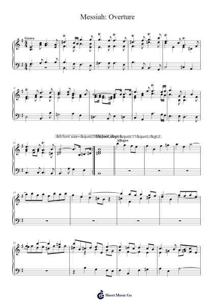 Messiah: Overture Notenblatt von George Frederic Handel-Arr.Felgrace