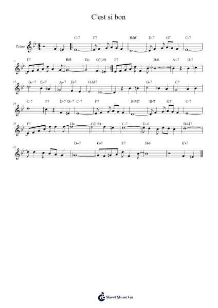 C'est si bon Sheet Music by Louis Armstrong-Arr.Payrusk