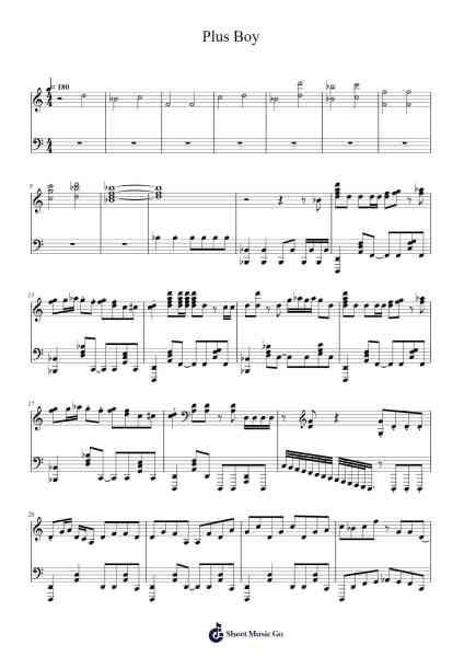 Plus Boy Sheet Music by Giga-P-Arr.Windict