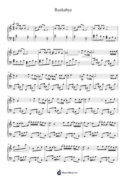 Rockabye Sheet Music by Clean Bandit-Arr.Keatsrid Burnsgo