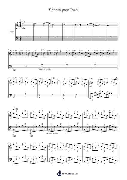 Sonata para Inés Sheet Music by Víctor Reyes-Arr.Vogtyves