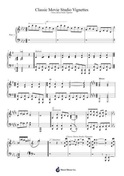 Classic Movie Studio Vignettes Sheet Music by undefined-Arr.Montor